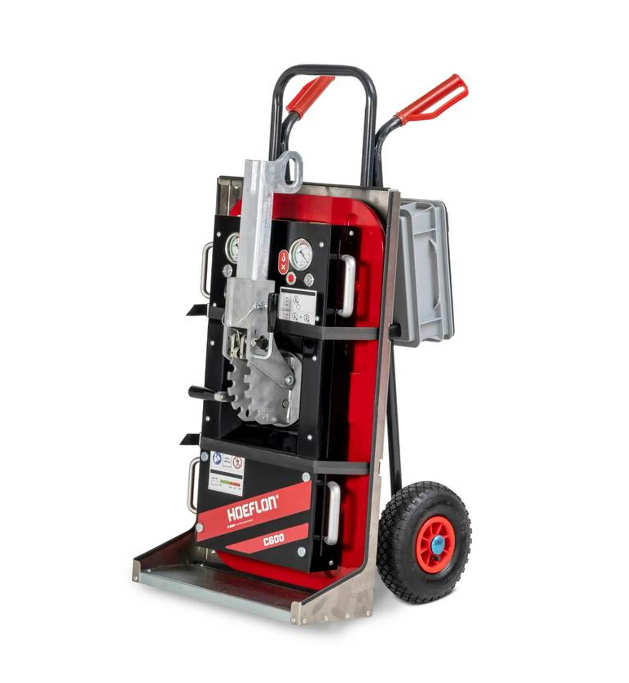 Hoeflon C600 sur roues pour une utilisation portable.