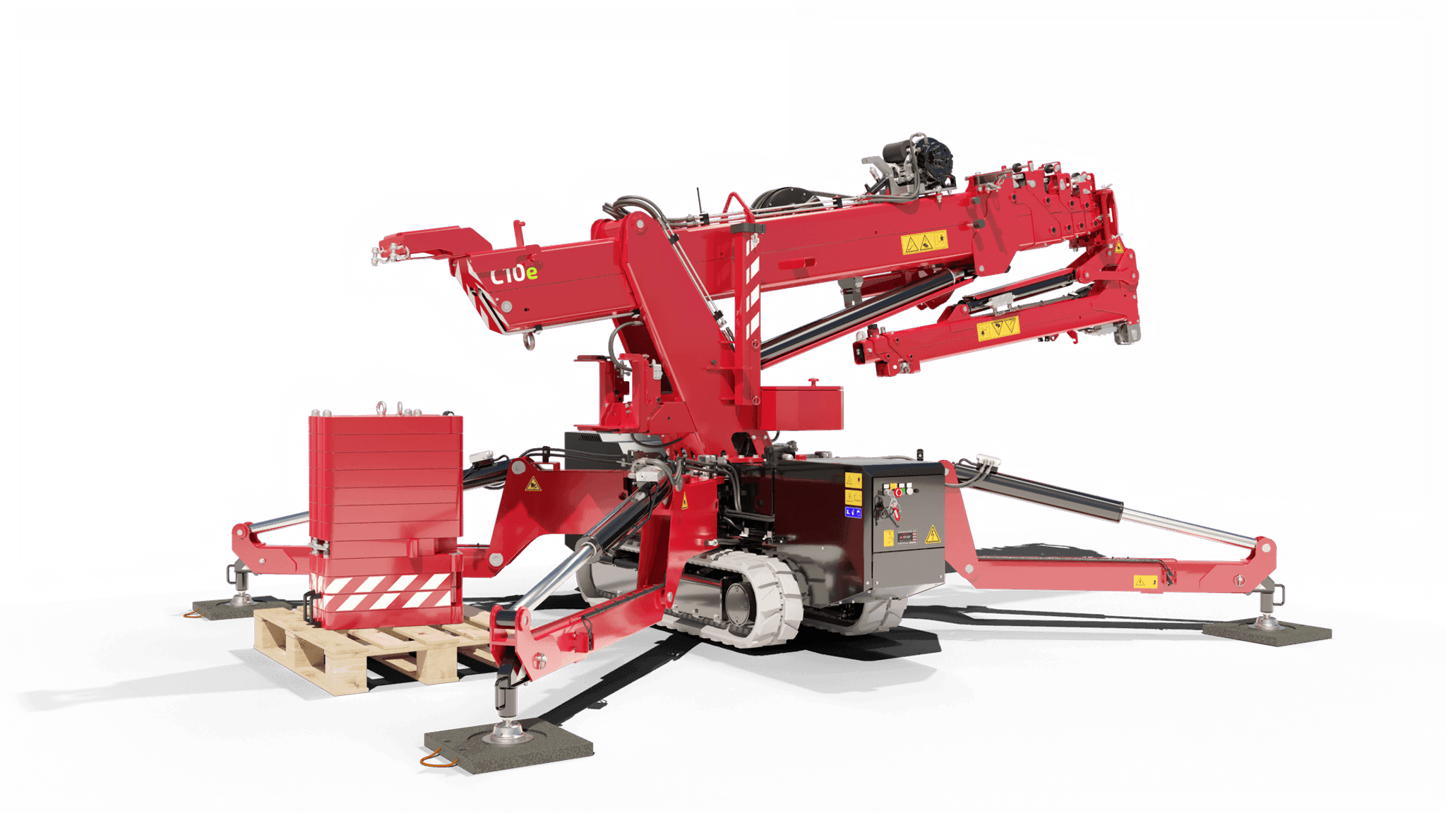 Image de la grue C10e avec le ballast retiré.